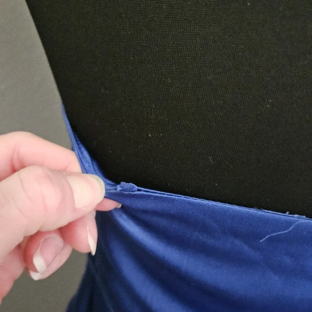 Urban Outfitters Blue Silky Maxi Dress With Side Slit - small - Picture 12 of 13